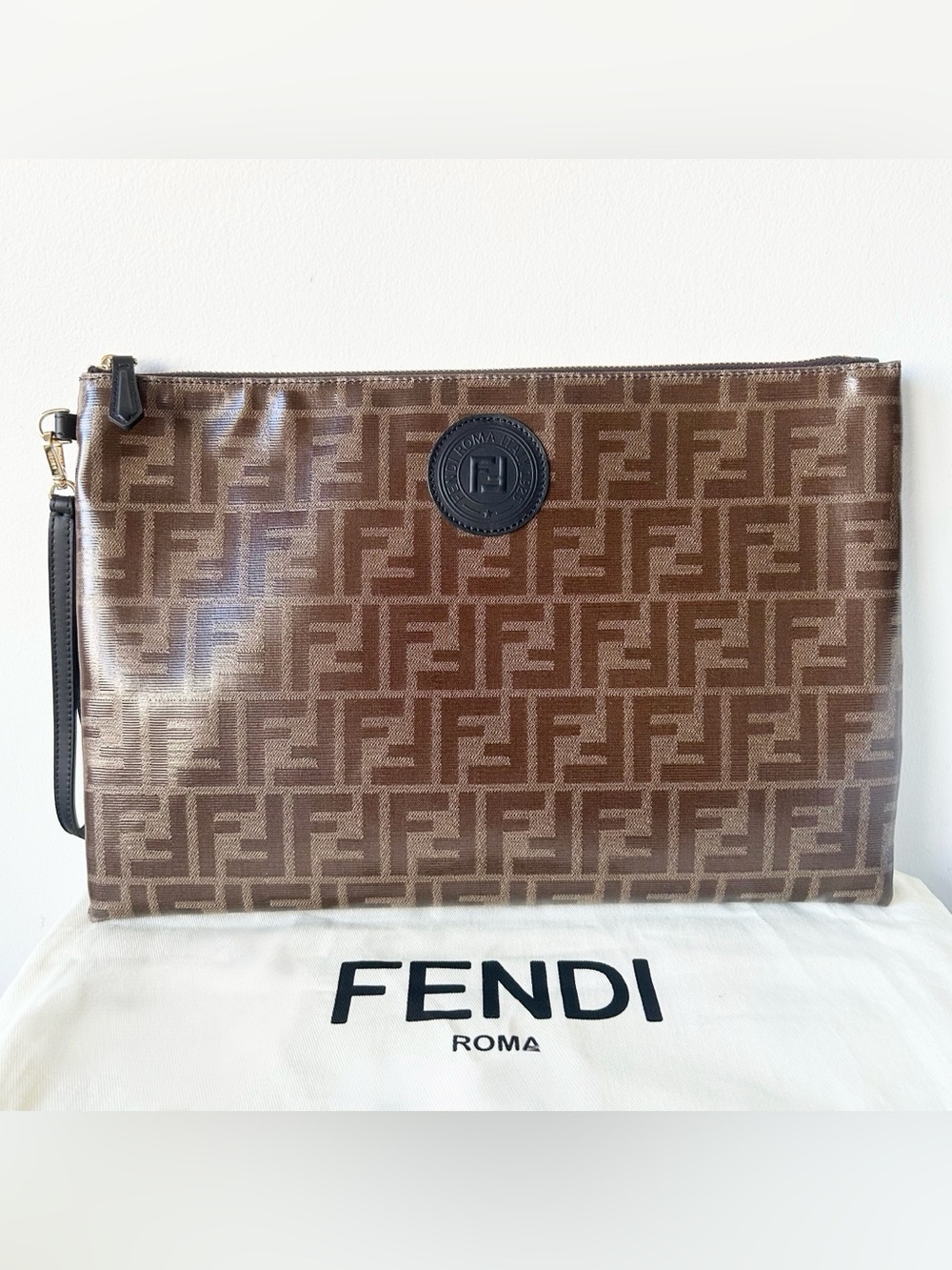 Fendi FF Monogram Zucca Pouch